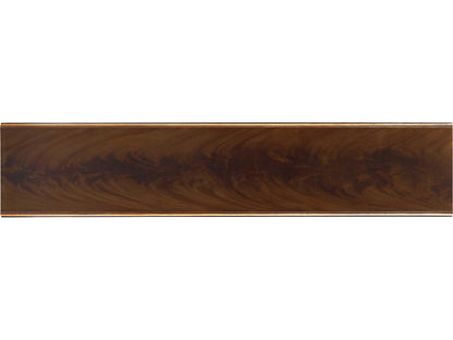 East Side West Side Console Table Bleached Crotch Mahogany and Aged Platinum Base
