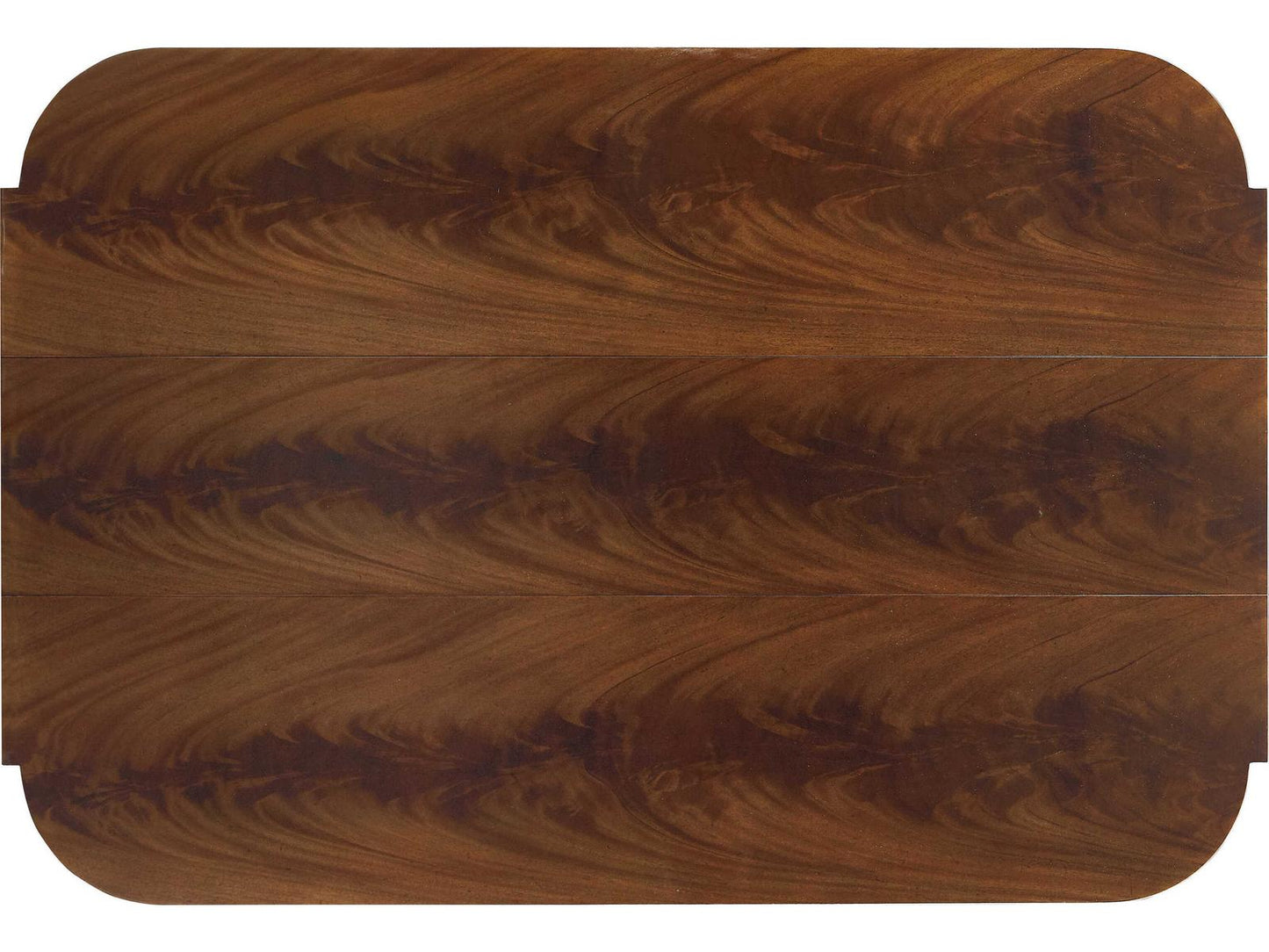 East Side West Side Console Table Bleached Crotch Mahogany and Aged Platinum Base