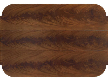 East Side West Side Console Table Bleached Crotch Mahogany and Aged Platinum Base
