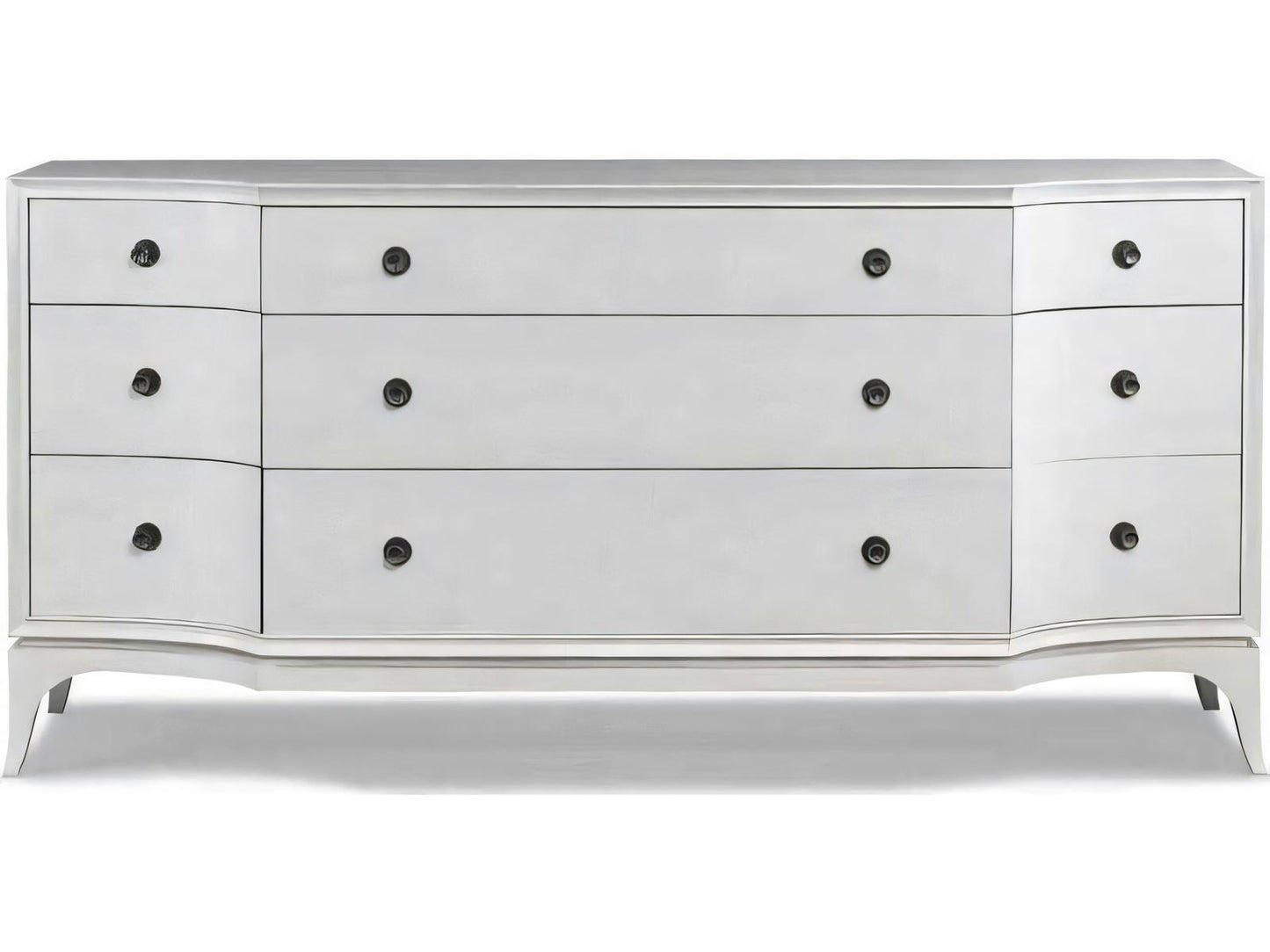 Terra Modern 9-Drawer Dresser in Modern Walnut with Polished Nickel Hardware