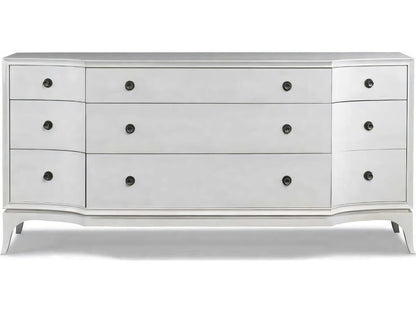 Terra Modern 9-Drawer Dresser in Modern Walnut with Polished Nickel Hardware