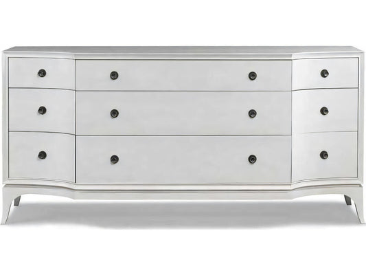 Terra Modern 9-Drawer Dresser in Modern Walnut with Polished Nickel Hardware