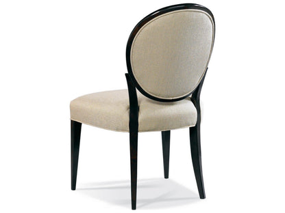 Stratos Katie Black Beech Wood Upholstered Oval Back Side Dining Chair