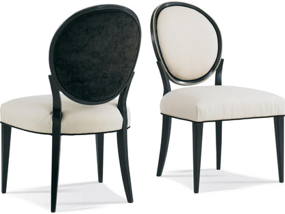 Stratos Katie Black Beech Wood Upholstered Oval Back Side Dining Chair