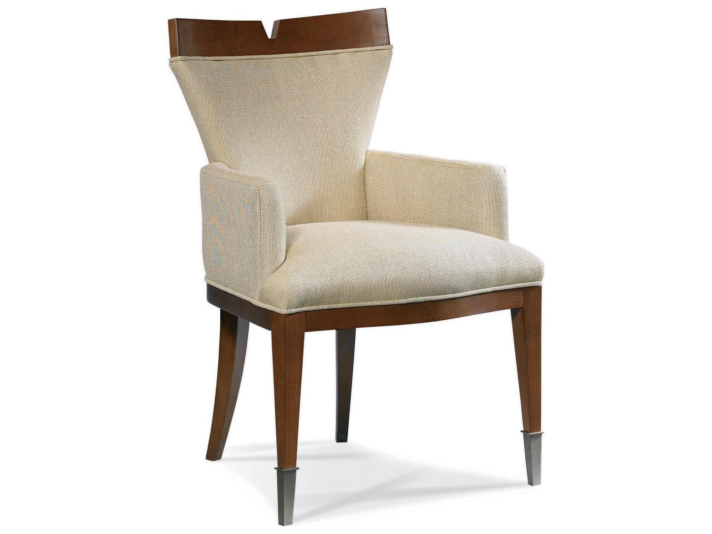 Stratos Beech Wood Upholstered Asheton Arm Dining Chair in Sable Finish