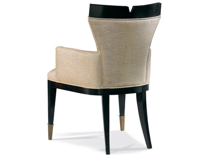 Stratos Beech Wood Upholstered Asheton Arm Dining Chair in Sable Finish