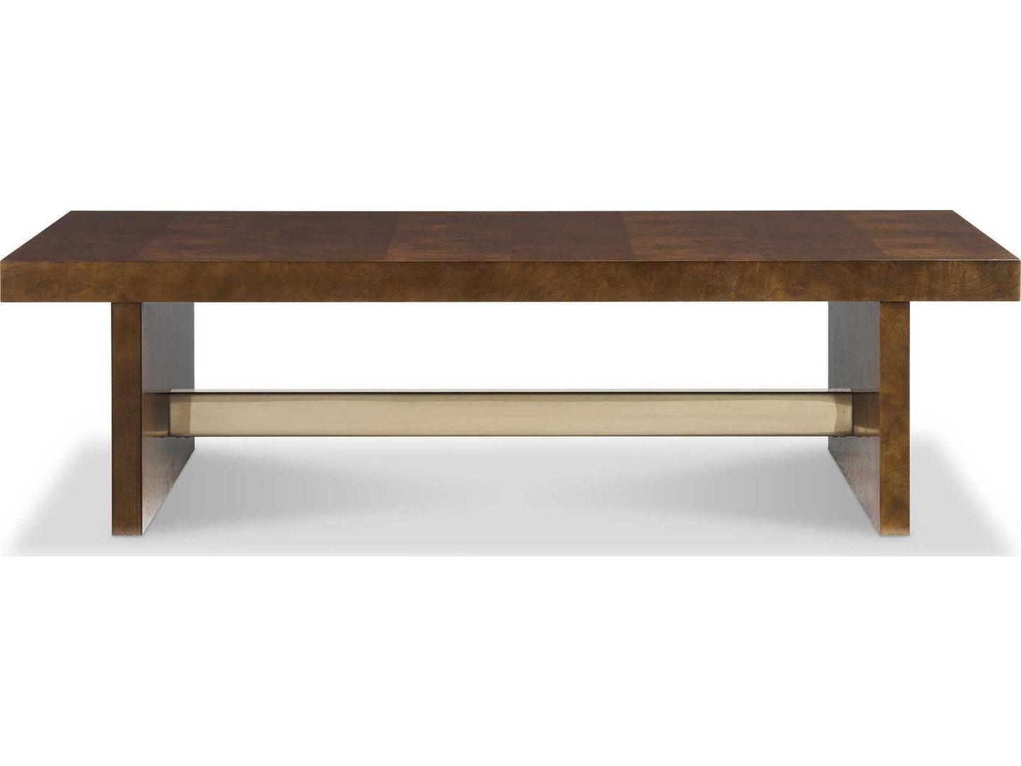 Grangier Rectangular Wood Cotswold Coffee Table with Brass Stretcher