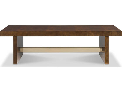 Grangier Rectangular Wood Cotswold Coffee Table with Brass Stretcher