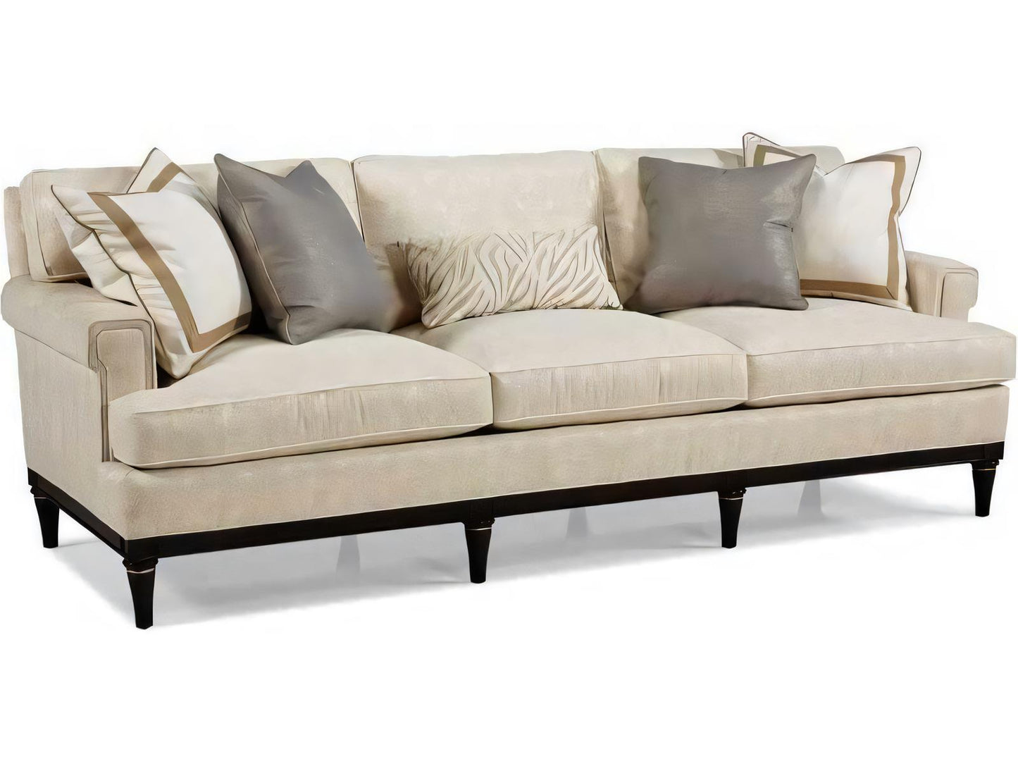 Custom Elements Upholstery 3-Seat Sofa in Cafe Noir Beige Fabric