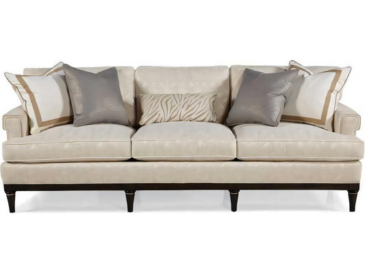 Custom Elements Upholstery 3-Seat Sofa in Cafe Noir Beige Fabric