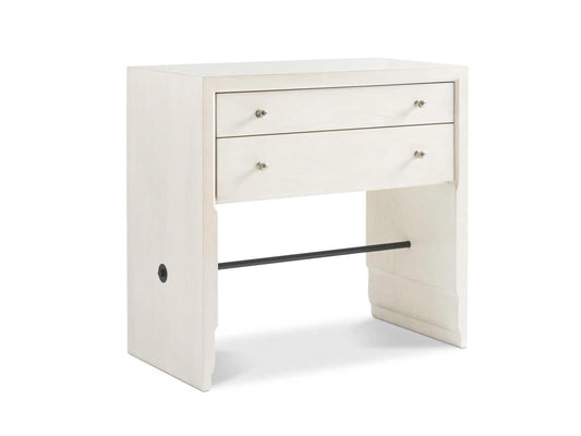 Revival 81 2-Drawer Nightstand in Dark Oak with Satin Brass Hardware