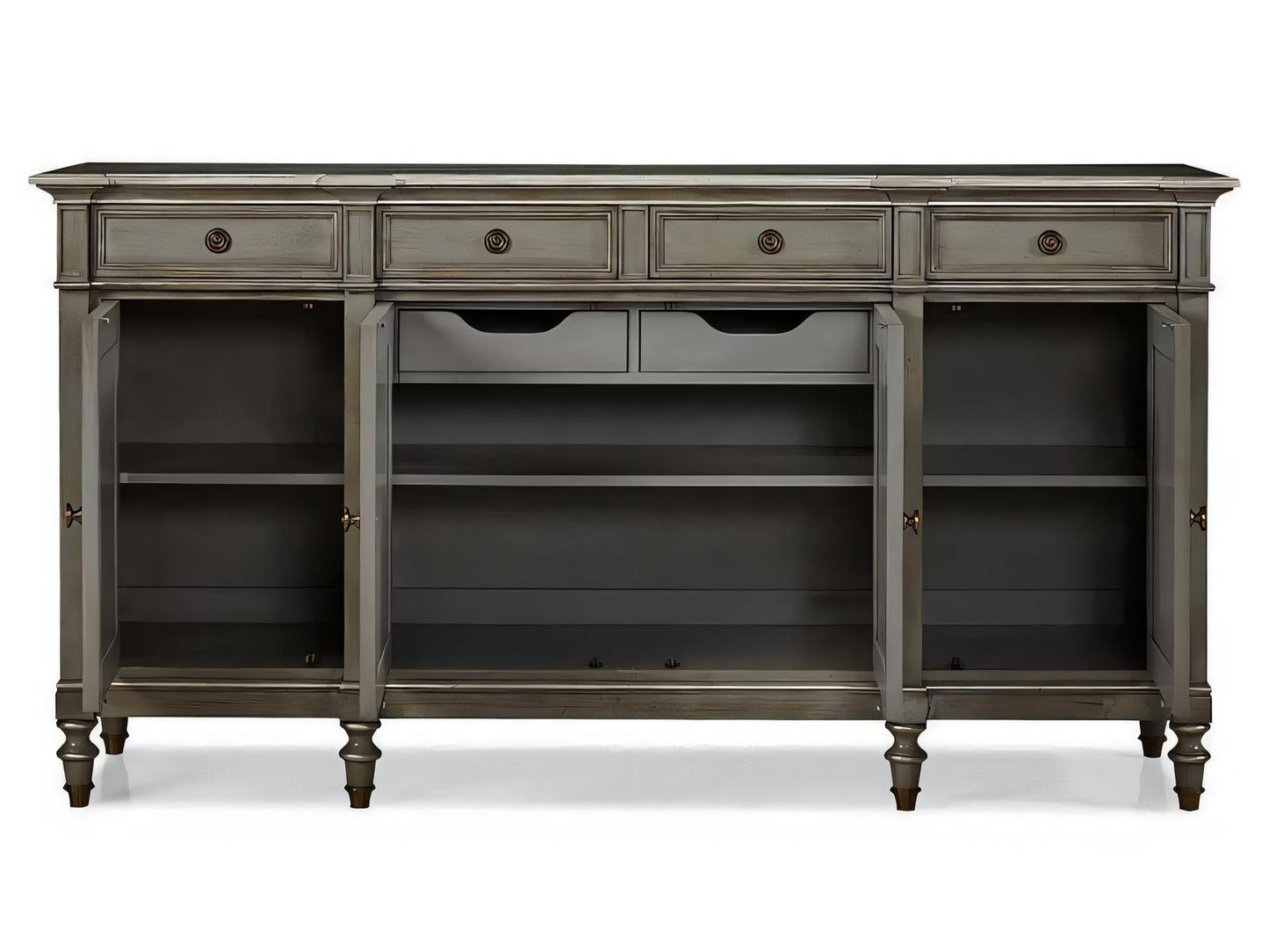Continental Classics Large Buffet Cherry Wood French Blue Sideboard
