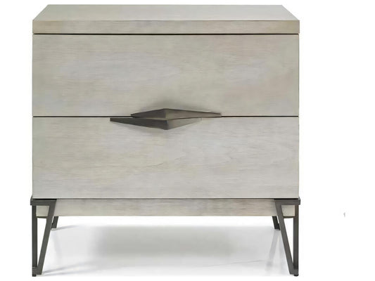 O2 Felix 2-Drawer Nightstand in Gray Maple Wood with Self-Close Glides