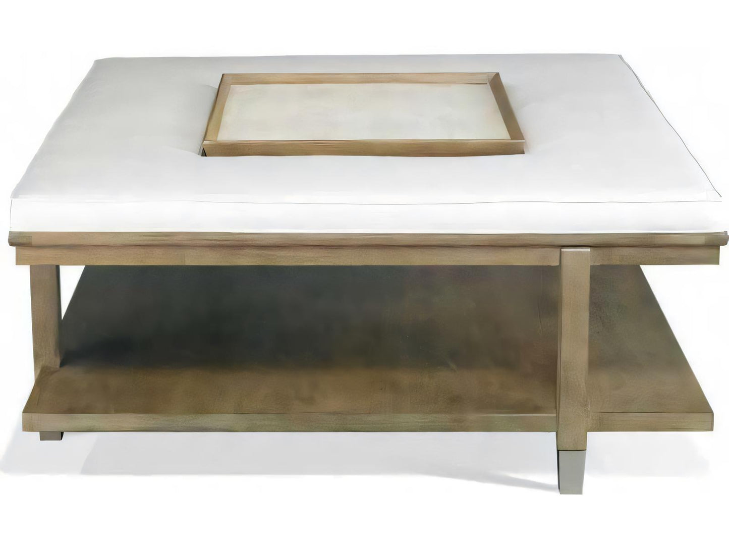 A La Carte Square Fabric Taupe Shagreen Westwood Cocktail Table With Tray