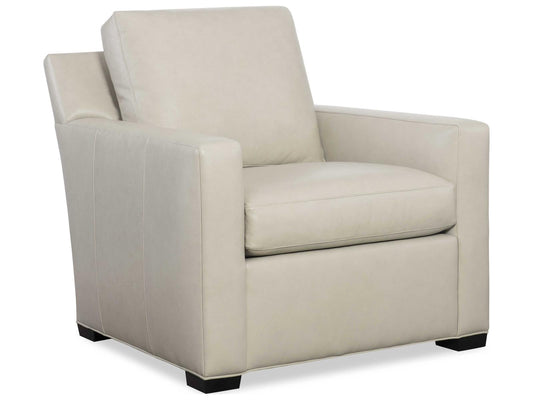 Lawson Track Arm Leather Accent Chair in Fergus Bisque