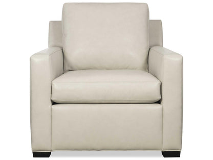 Lawson Track Arm Leather Accent Chair in Fergus Bisque