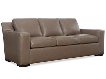 Octavius 3-Seat Top Grain Leather Sofa in Fergus Truffle