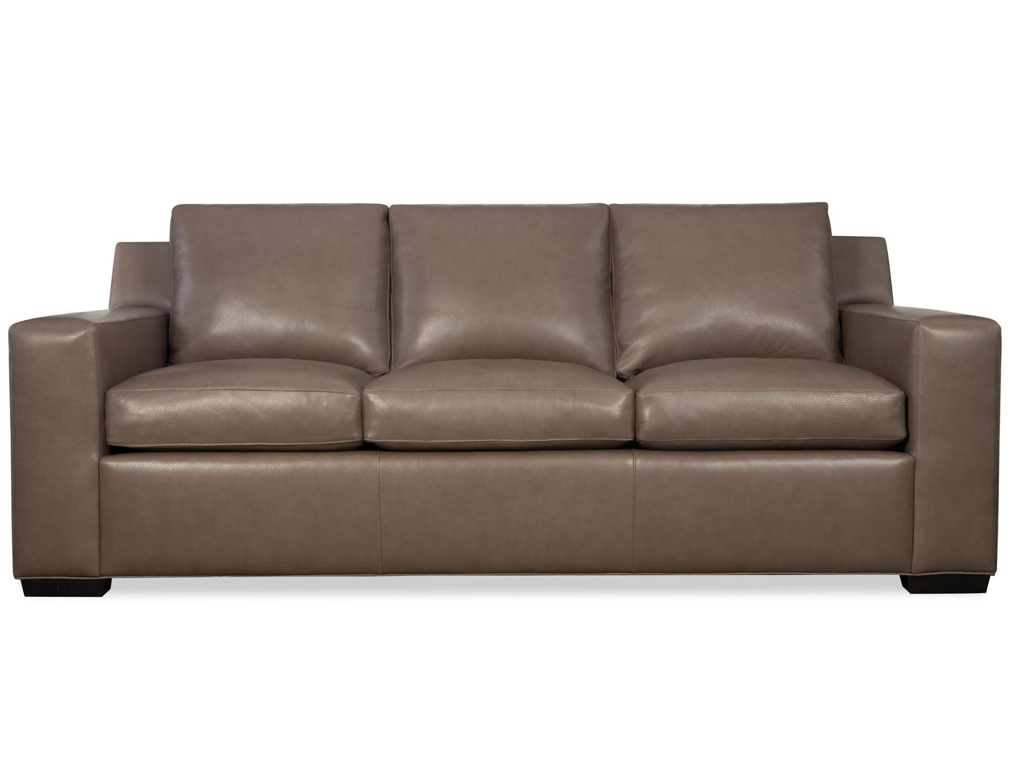 Octavius 3-Seat Top Grain Leather Sofa in Fergus Truffle