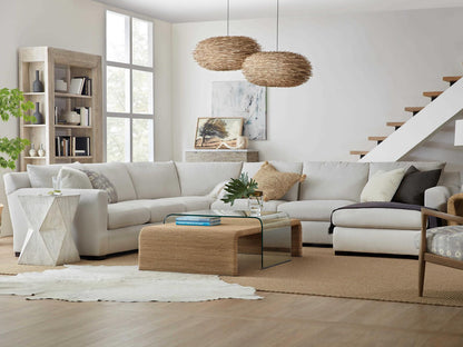 Amani Rope and Glass Rectangular Cocktail Table in Browns