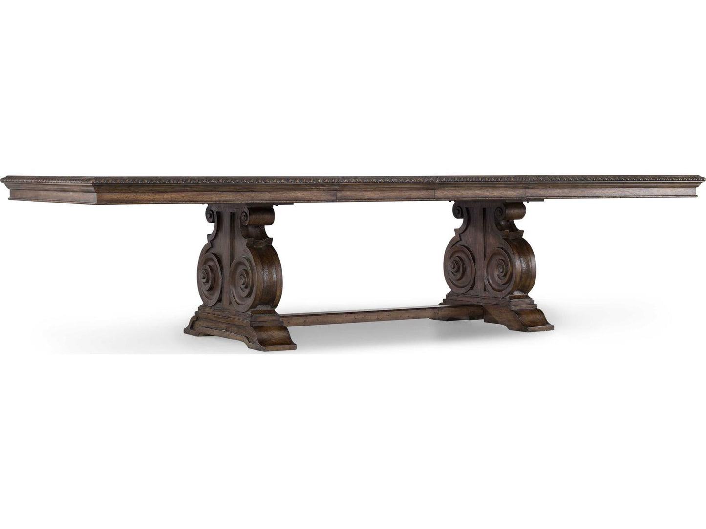 Rhapsody 88-128 Inch Rectangle Dining Table Walnut Colored Rustic Finish