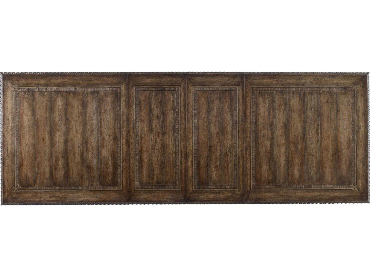 Rhapsody 88-128 Inch Rectangle Dining Table Walnut Colored Rustic Finish