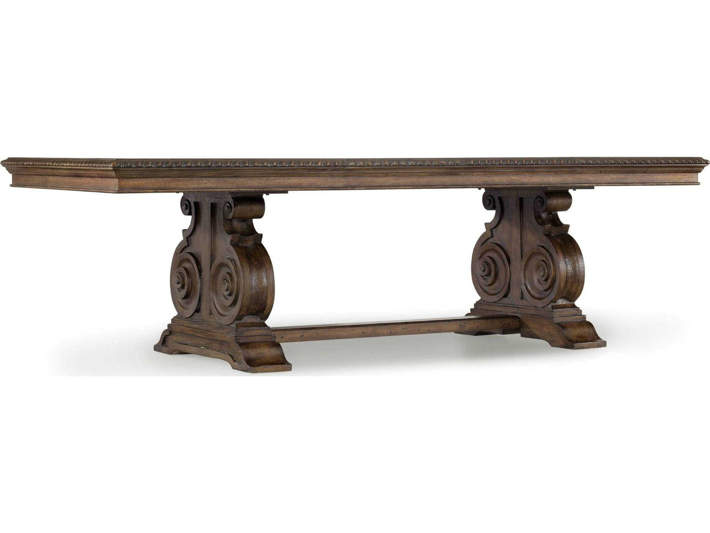 Rhapsody 88-128 Inch Rectangle Dining Table Walnut Colored Rustic Finish