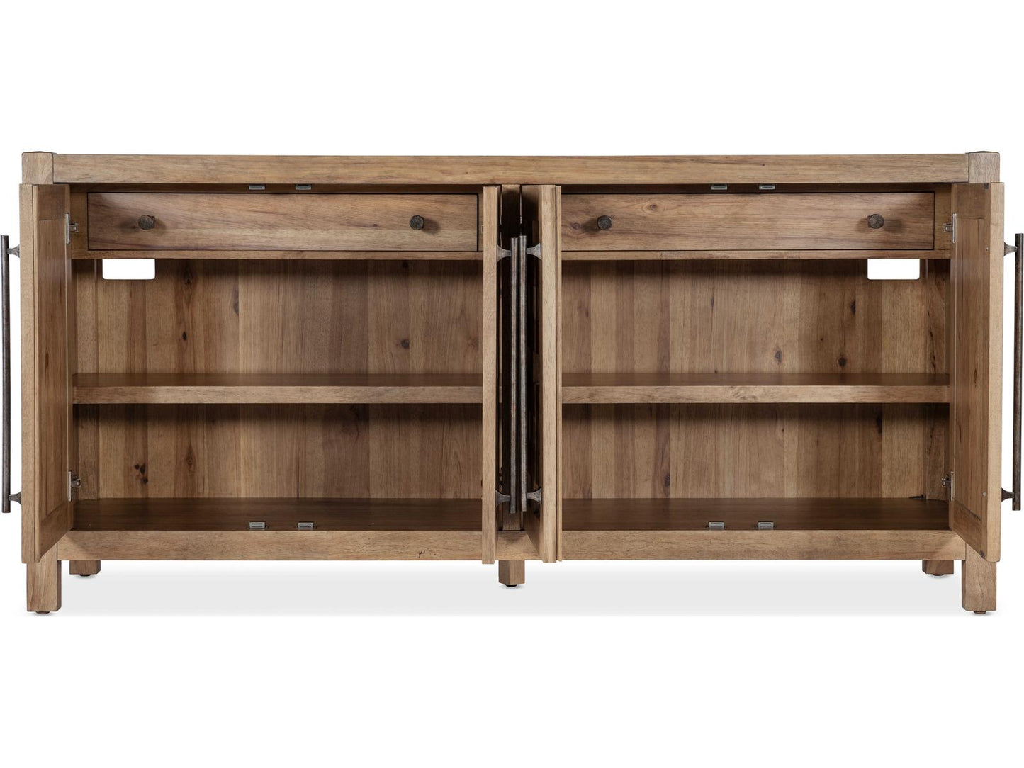 Vineyard Row 80-Inch Oak Wood Sonoma Sideboard with Travertine Top