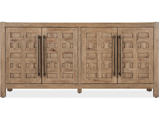Vineyard Row 80-Inch Oak Wood Sonoma Sideboard with Travertine Top