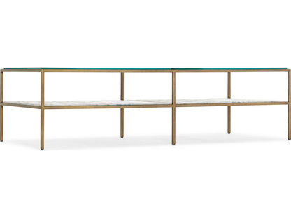 Cashel Rectangular Marble Coffee Table with Gold Stainless Steel Frame