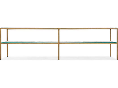 Cashel Rectangular Marble Coffee Table with Gold Stainless Steel Frame
