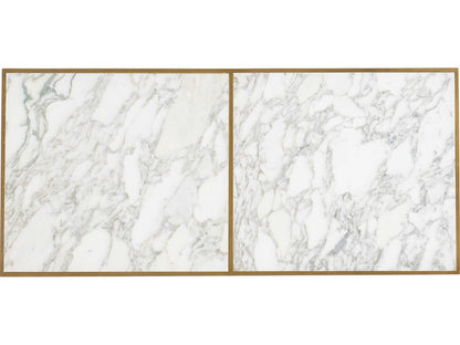 Cashel Rectangular Marble Coffee Table with Gold Stainless Steel Frame