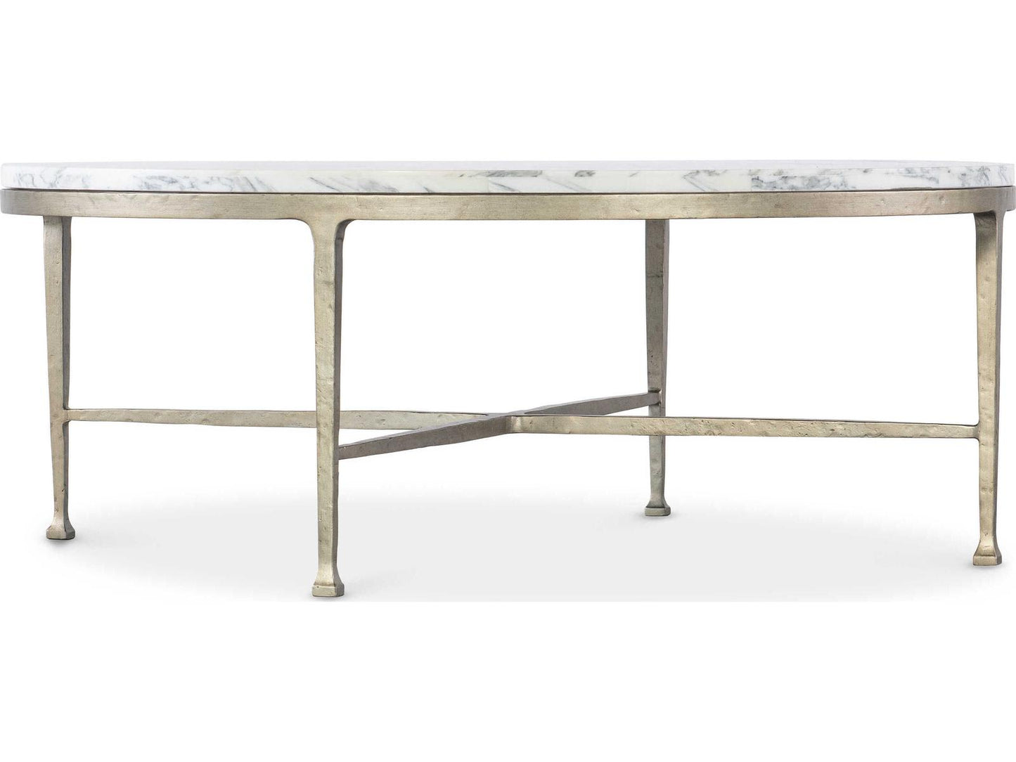 Jules Round Marble Coffee Table with Champagne Iron Base
