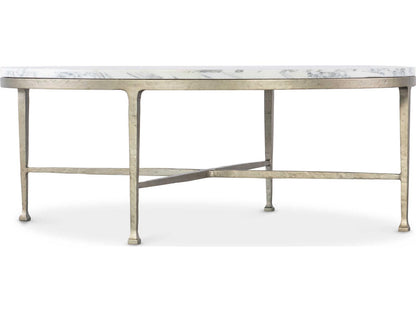 Jules Round Marble Coffee Table with Champagne Iron Base