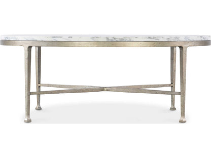 Jules Round Marble Coffee Table with Champagne Iron Base