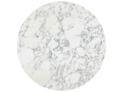 Jules Round Marble Coffee Table with Champagne Iron Base