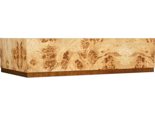 Auberon Rectangle Wood Coffee Table with Natural Burl Finish