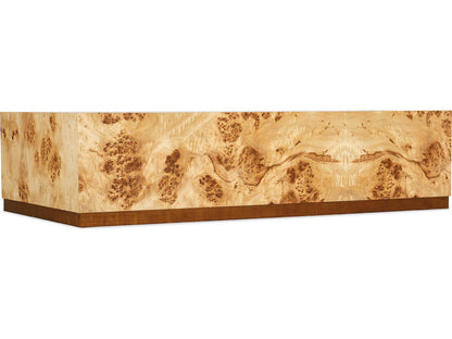 Auberon Rectangle Wood Coffee Table with Natural Burl Finish