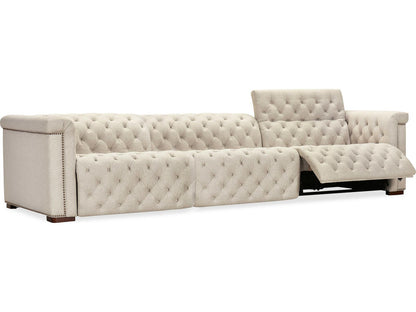 Savion Deux 3-Seat Power Reclining Fabric Sofa in Aries Beach Beige
