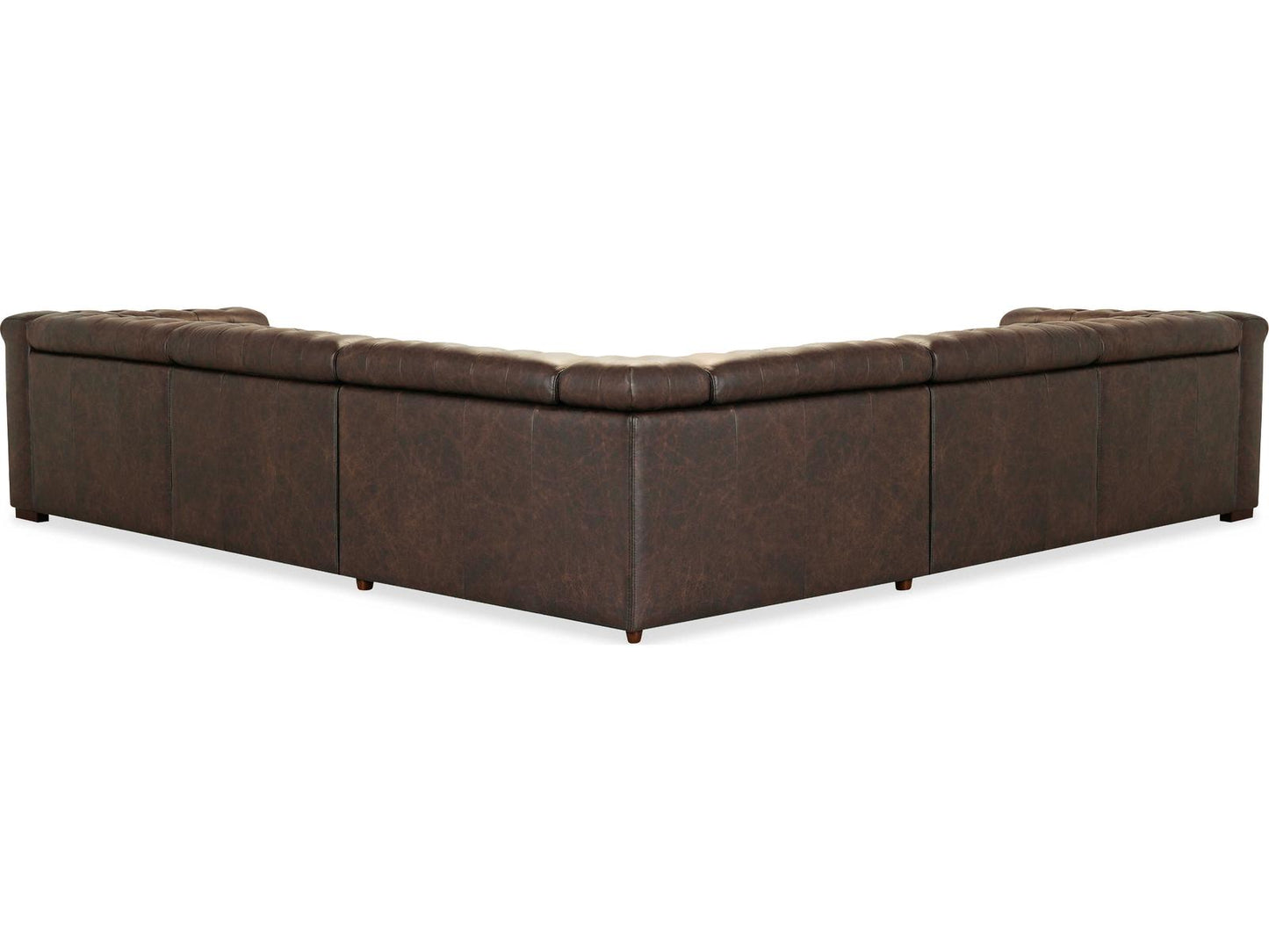 Savion Deux 5-Seat Power Reclining Leather Sectional in West Saddlewood Brown