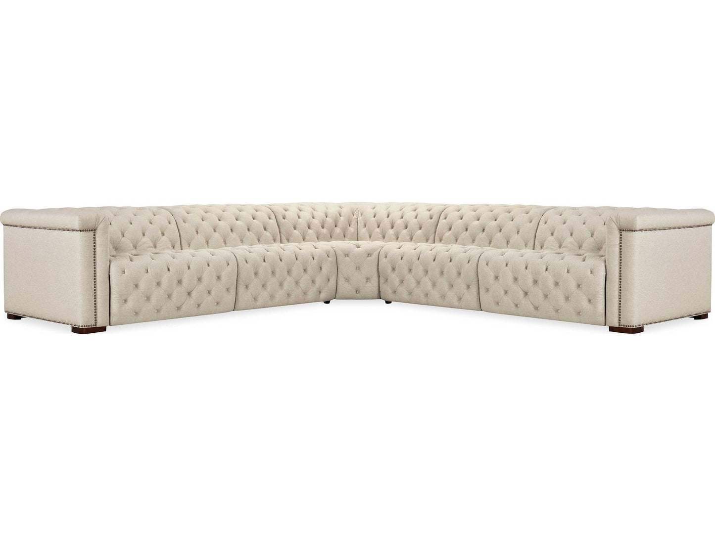 Savion Deux 5-Piece Power Reclining Sectional in Aries Beach Fabric