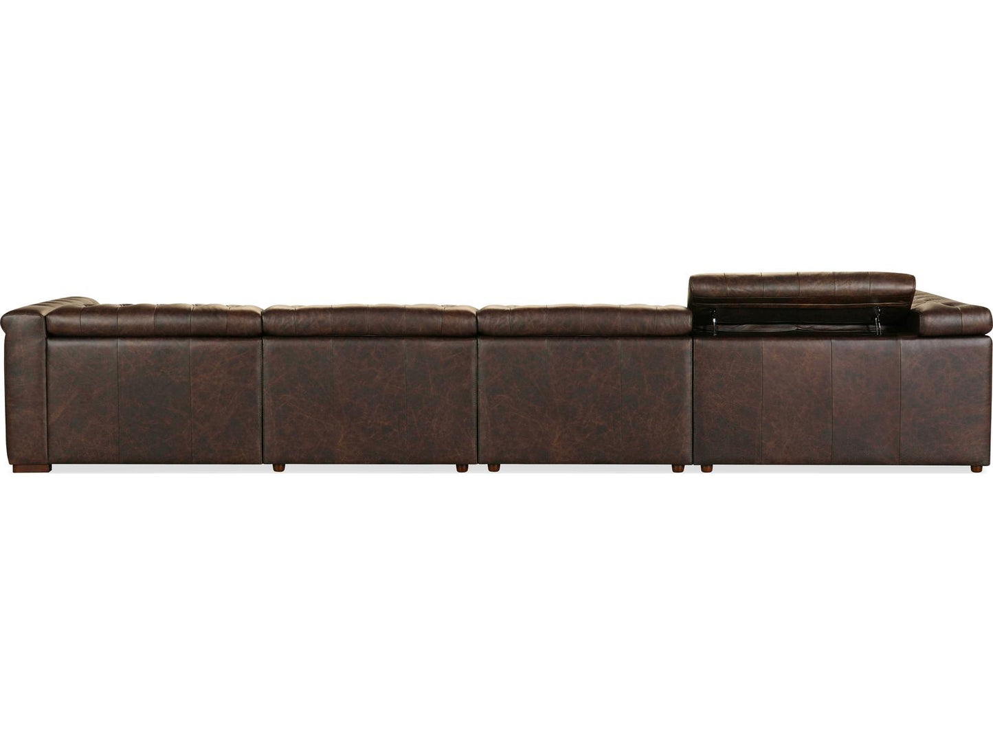 Savion Deux 6-Seat Power Reclining Sectional Sofa in West Saddlewood Leather