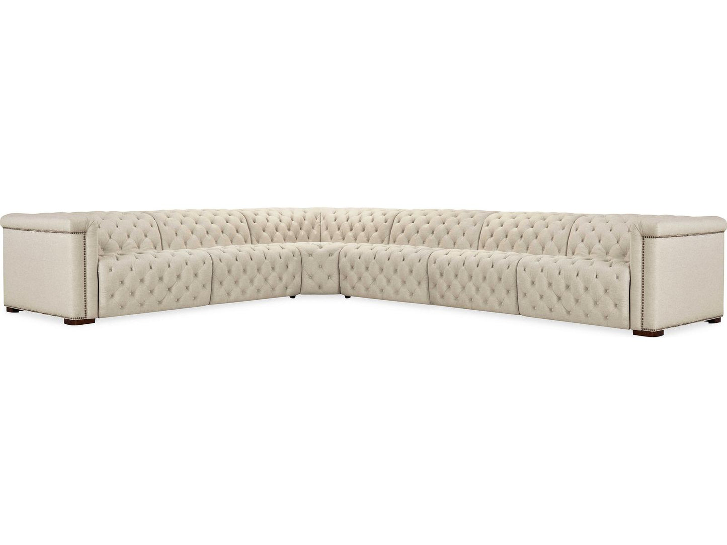 Savion Deux 6-Seat Power Reclining Fabric Sectional in Beige
