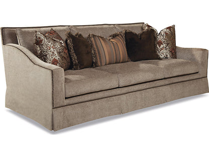 Aven Upholstered Sofa with Scalloped Back and Nailhead Trim
