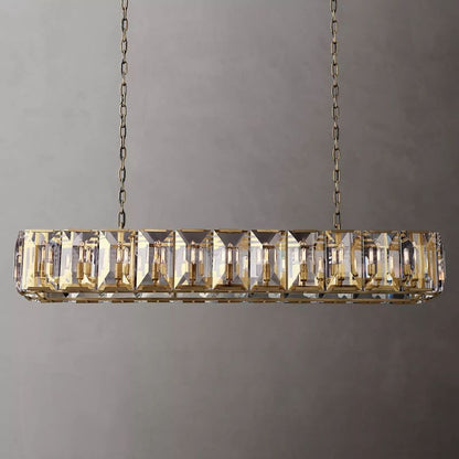 Harson Crystal Rectangular Chandelier 74"