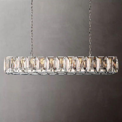 Harson Crystal Rectangular Chandelier 74"