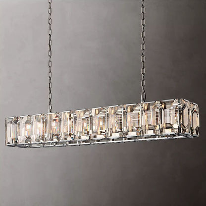 Harson Crystal Rectangular Chandelier 74"