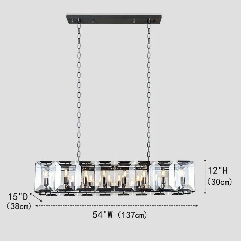 Harson Crystal Rectangular Chandelier