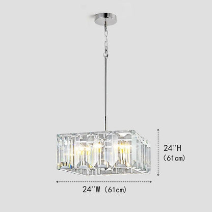 Harson Crystal Square Chandelier 24"