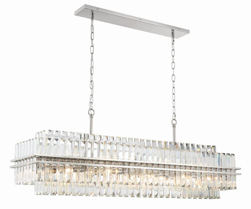 Hayer Rectangular Crystal 16 Light Chandelier