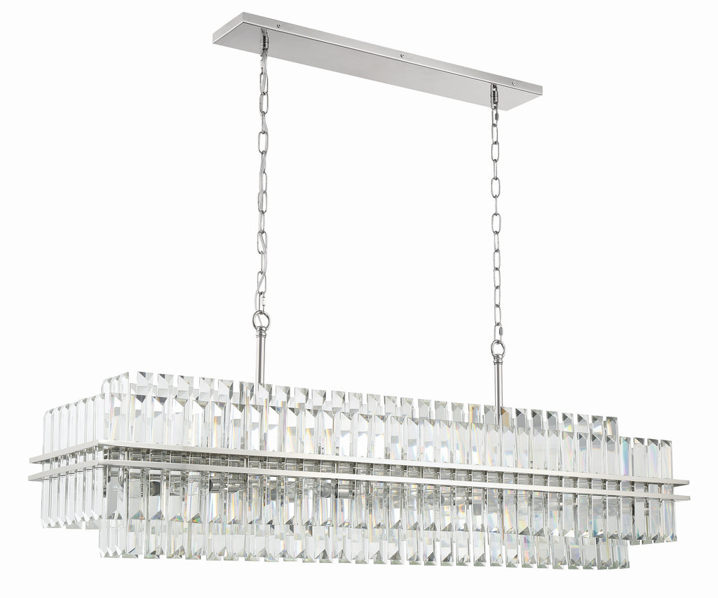 Hayer Rectangular Crystal 16 Light Chandelier